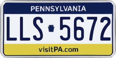 PA license plate LLS5672