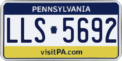 PA license plate LLS5692
