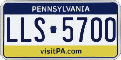 PA license plate LLS5700