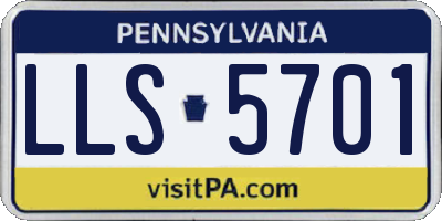 PA license plate LLS5701