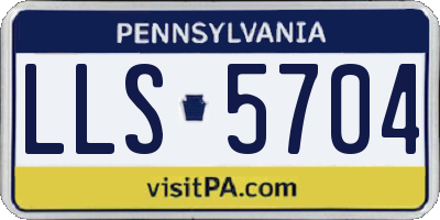 PA license plate LLS5704