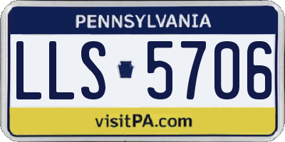 PA license plate LLS5706