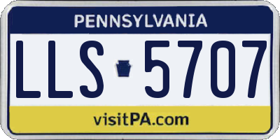 PA license plate LLS5707