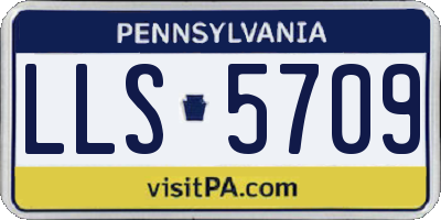 PA license plate LLS5709