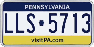 PA license plate LLS5713