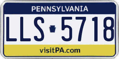 PA license plate LLS5718