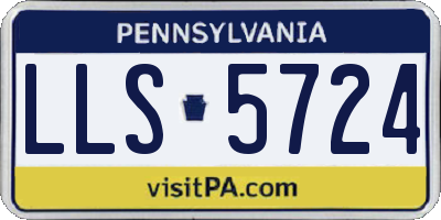 PA license plate LLS5724