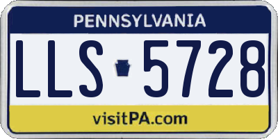 PA license plate LLS5728