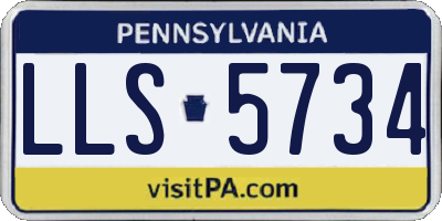 PA license plate LLS5734