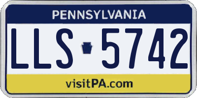 PA license plate LLS5742