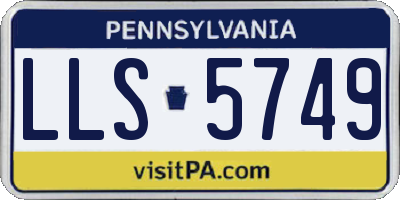 PA license plate LLS5749
