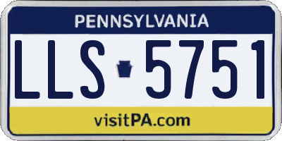 PA license plate LLS5751