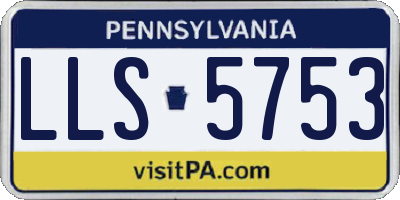 PA license plate LLS5753