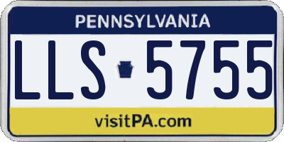 PA license plate LLS5755
