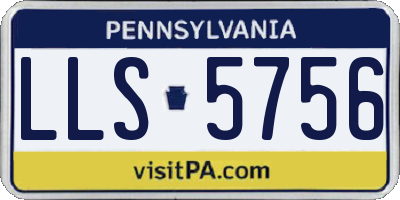 PA license plate LLS5756
