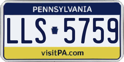 PA license plate LLS5759