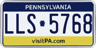 PA license plate LLS5768