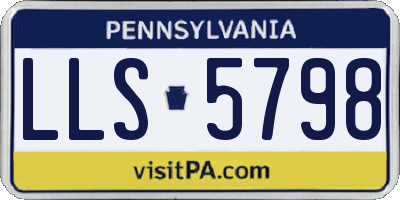PA license plate LLS5798