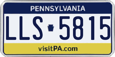 PA license plate LLS5815