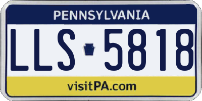 PA license plate LLS5818