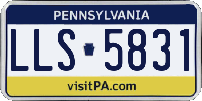 PA license plate LLS5831