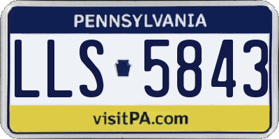 PA license plate LLS5843