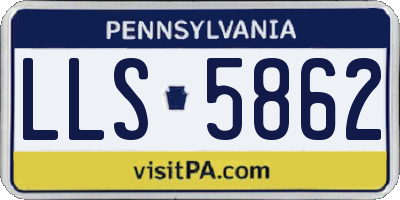 PA license plate LLS5862