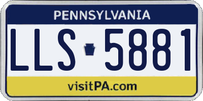 PA license plate LLS5881