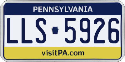 PA license plate LLS5926