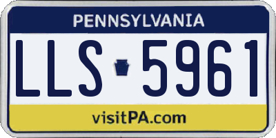 PA license plate LLS5961