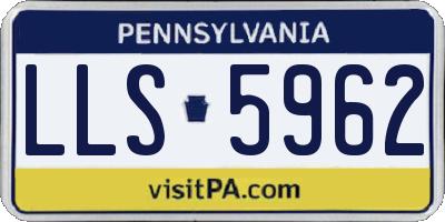 PA license plate LLS5962