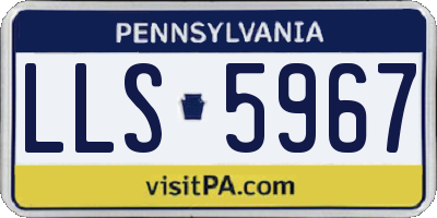 PA license plate LLS5967