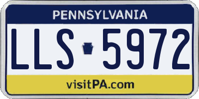 PA license plate LLS5972