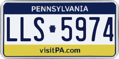 PA license plate LLS5974