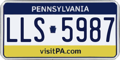 PA license plate LLS5987