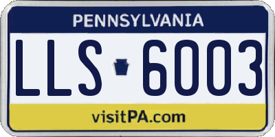 PA license plate LLS6003