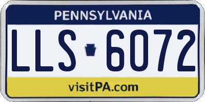 PA license plate LLS6072