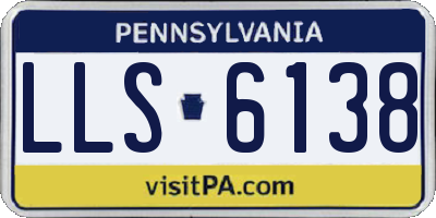 PA license plate LLS6138