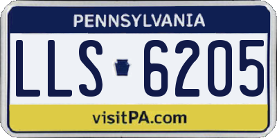 PA license plate LLS6205