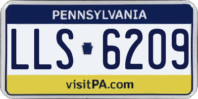 PA license plate LLS6209