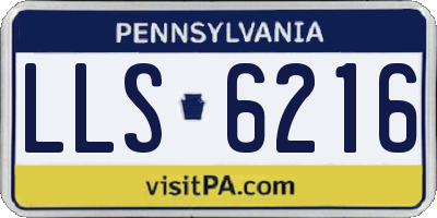 PA license plate LLS6216