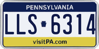 PA license plate LLS6314