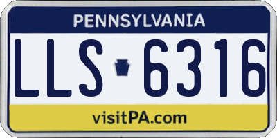 PA license plate LLS6316