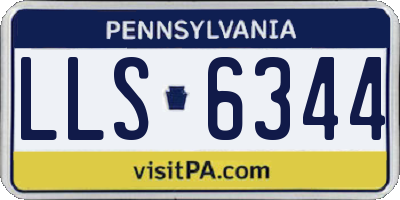 PA license plate LLS6344