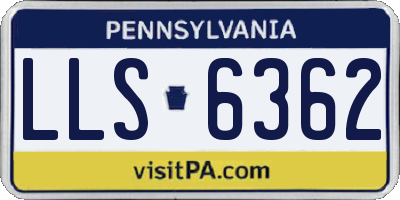 PA license plate LLS6362