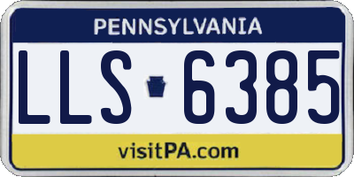 PA license plate LLS6385