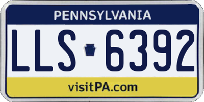 PA license plate LLS6392