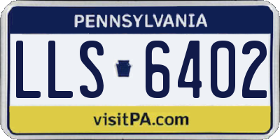 PA license plate LLS6402