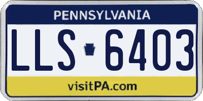 PA license plate LLS6403