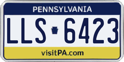 PA license plate LLS6423